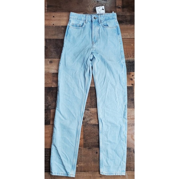 ZARA Mom full length fit jean 0 blue nwt new - Picture 3 of 11